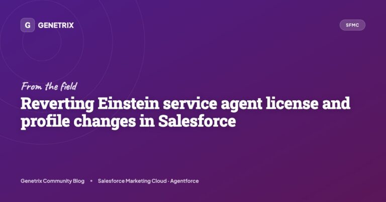 Reverting Einstein service agent license and profile changes in ...