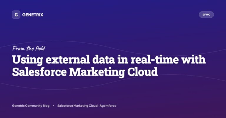Using external data in real-time with Salesforce Marketing Cloud ...